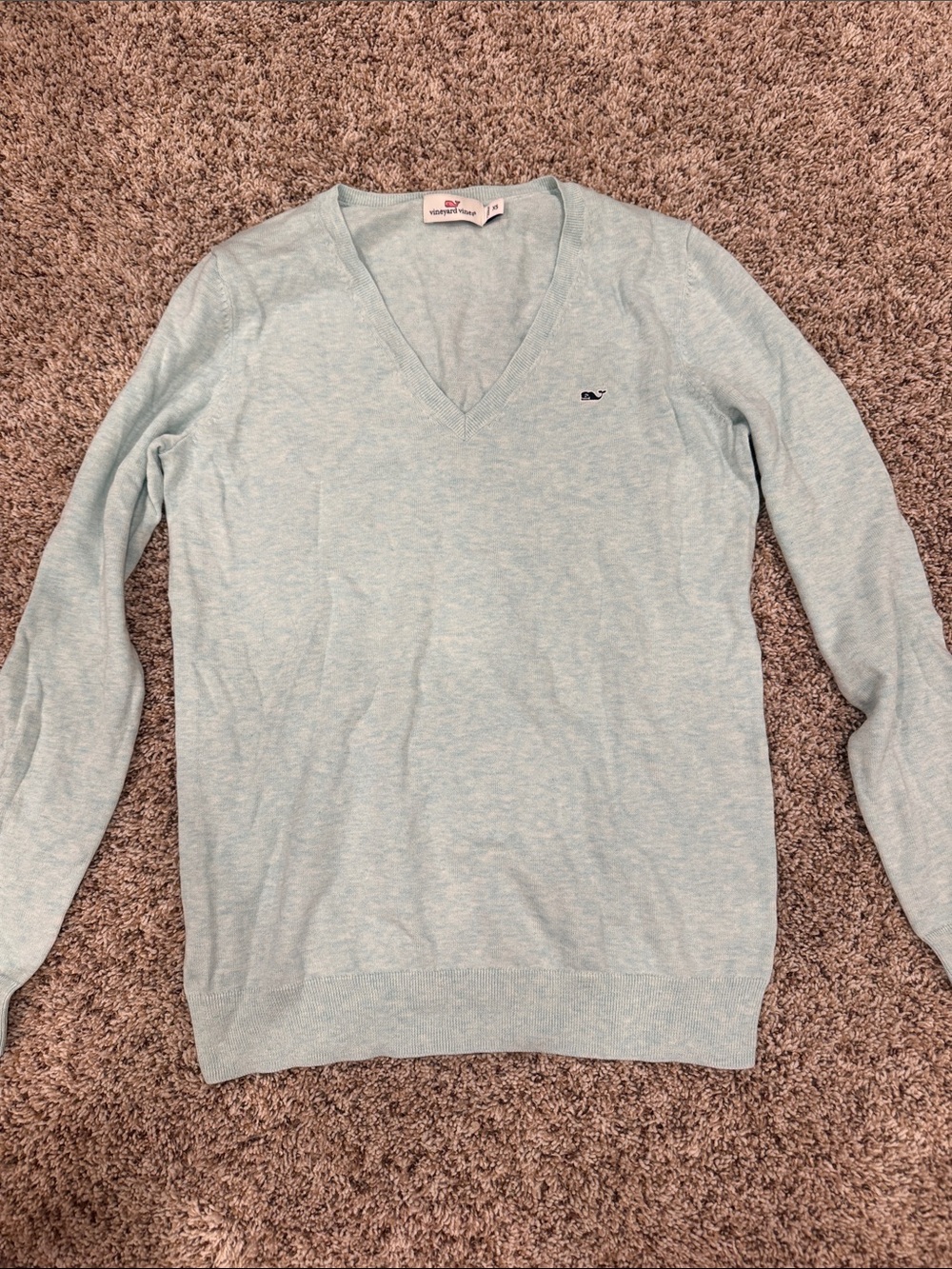 Vineyard Vines Men's Seafoam V-Neck Sweater